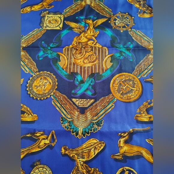 Vintage Scarf Parures De Vent Car Ornaments Gold - Picture 13 of 16